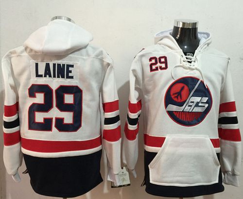 Jets #29 Patrik Laine White Name & Number Pullover NHL Hoodie